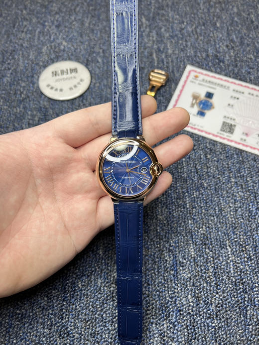 原单品质渠道货 特惠【真金款】新款 18K玫瑰金表到货！瑞士机 卡地亚蓝气球系列 男款大号42mm机械 瑞士进口ETA-2824/2892全自动机械机芯 商品图0