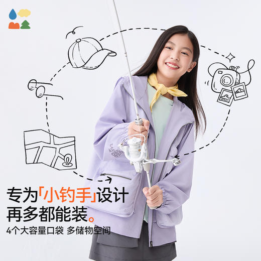 【钓鱼翁轻量外套】森林棠25春款儿童多功能可拆卸马甲连帽外套20812502 商品图1