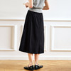 OLrain欧芮儿黑色百褶半身裙女春季2025年新款通勤简约高腰A字裙 商品缩略图4
