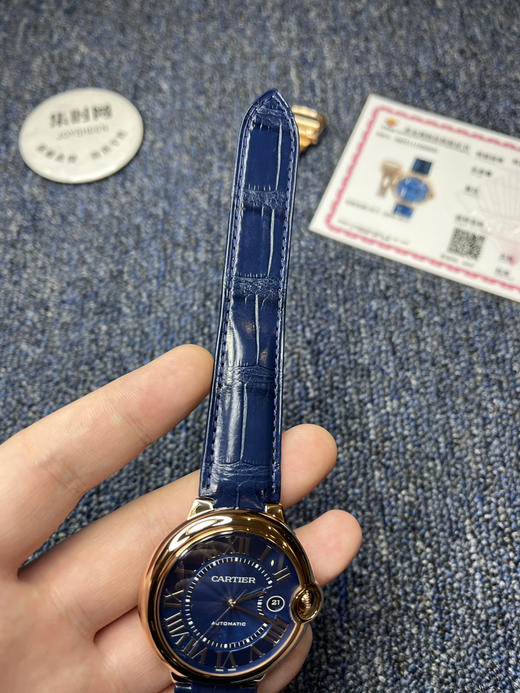 原单品质渠道货 特惠【真金款】新款 18K玫瑰金表到货！瑞士机 卡地亚蓝气球系列 男款大号42mm机械 瑞士进口ETA-2824/2892全自动机械机芯 商品图6