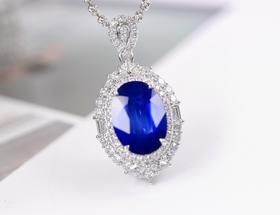 3.8ct刻面蓝宝石吊坠