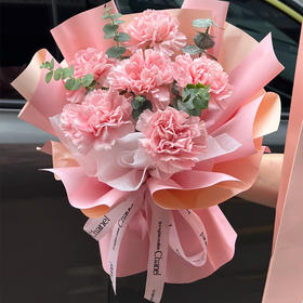 情语花艺【怦然“馨”动】新鲜鲜花 花束 6朵康乃馨（可备注送货时间）