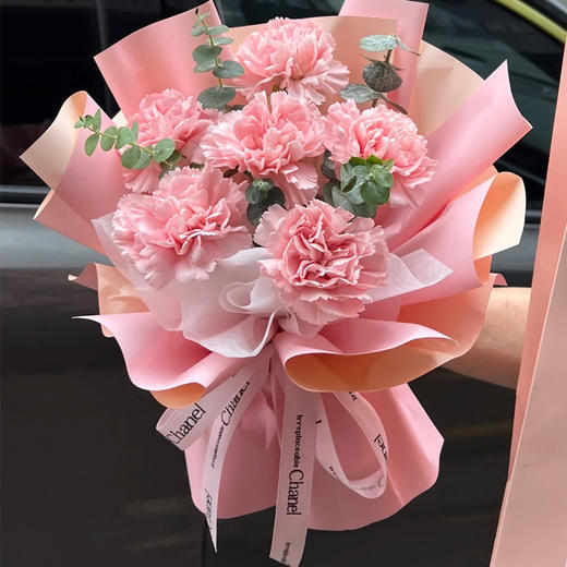 思情花卉【怦然“馨”动】新鲜鲜花 花束 6朵康乃馨（可备注送货时间） 商品图0