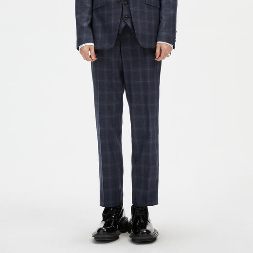 GXG男装【斯文系列】秋季休闲黑色格纹西裤 爆款休闲裤 商品图3