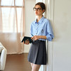 OLrain欧芮儿2025春季条纹衬衫拼接假两件设计感学院风连衣裙女 商品缩略图3