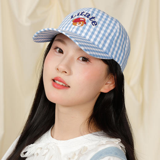纪念日百货女款蓝色格纹小熊棒球帽160708446 商品图2