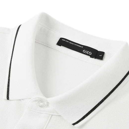 GXG夏季领口撞色简约刺绣休闲短袖Polo衫男短袖 商品图3