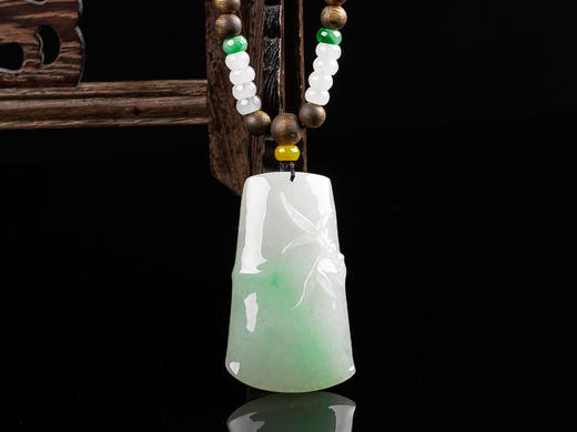 XY0027原创沉香diy飘色翡翠大竹节挂件 商品图1