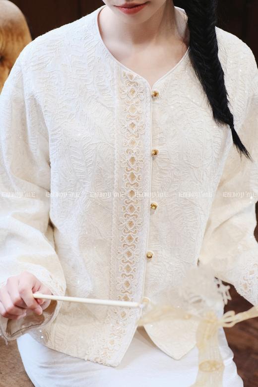 【门店同款】ENJOY春季云敛-春光推盏白茶清欢中式外套 161908335 商品图5