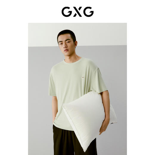 GXG圆领T恤套装撞色家居服男运动休闲睡衣睡裤春夏热卖 商品图2