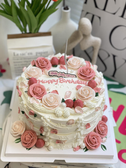 母亲奶油黄油酱裱花蛋糕 下单前请仔细阅读商品详情 商品图0