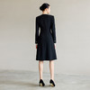IWY/西装连衣裙女气质名媛高级感可拆卸木耳边黑白撞色圆领小黑裙子Q1292 商品缩略图4
