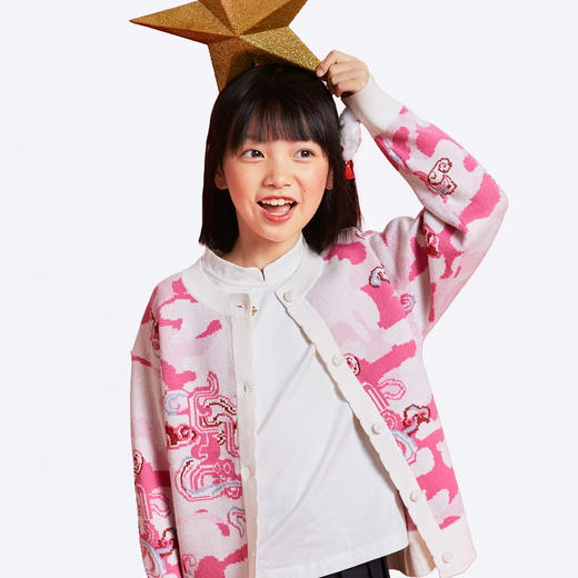 女童针织开衫春季新款安奈儿童装EG514002 商品图2