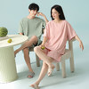 【重磅冰瓷棉】自然醒「时光清浅」轻运动可外穿睡衣情侣短袖短裤宽松薄款大码凉感冰瓷棉家居服带胸垫JLM 商品缩略图7