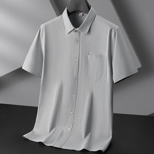 【100%棉】【DKP】大依优型大码条纹短袖衬衫男加肥加大码上衣胖子休闲棉半袖衬衣夏季薄款 商品图1