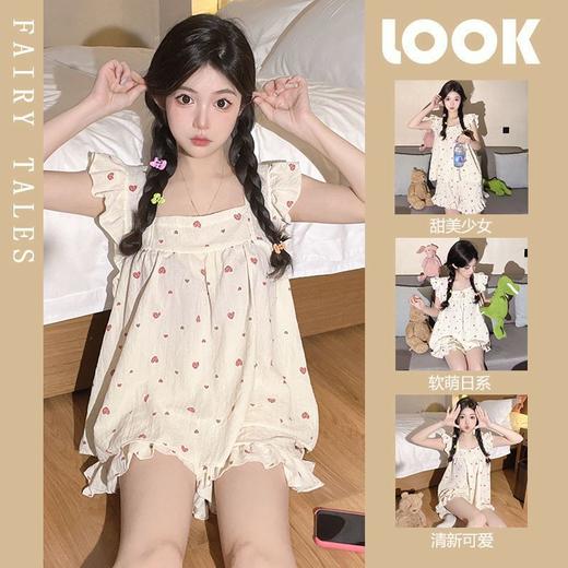 【甜美减龄❗️软萌日系睡衣两件套装】精致小巧，俏皮可爱，夏季新款无袖家居服可外穿薄款宽松荷叶边 商品图9