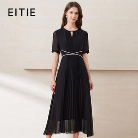 EITIE爱特爱飘逸长裙高腰显瘦气质优雅连衣裙2025夏季新款B2507648