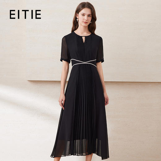 EITIE爱特爱飘逸长裙高腰显瘦气质优雅连衣裙2025夏季新款B2507648 商品图0