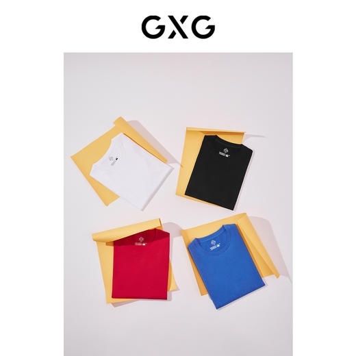 GXG男装 【生活系列】夏季热卖短袖T恤男士潮流情侣装纯色T恤 商品图2