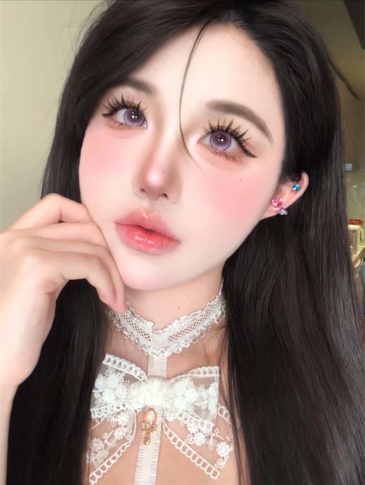 flowercolor 半年抛美瞳 泪钻粉紫 直径14.5mm着色13.8mm 商品图4