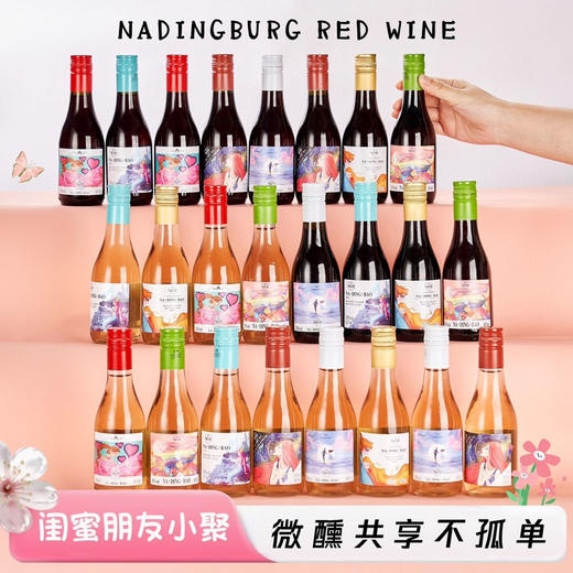 【海关监管】法国迷你小红酒187ml晚安小酒干红干白甜红甜白整箱24瓶-会员5折 商品图2