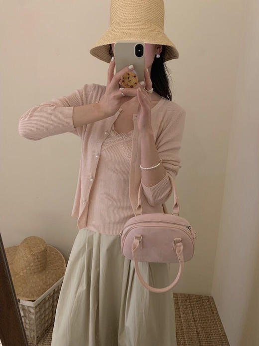 蕾丝背心珍珠扣针织开衫 商品图2