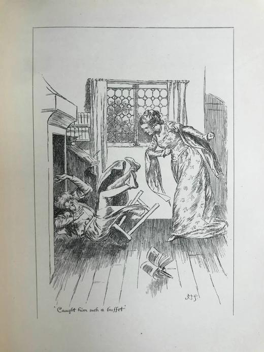 1910年 坎特伯雷的朝圣 休·汤姆森数十幅插图 漆布精装32开 商品图12