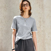 OLrain欧芮儿法式灰色T恤女春季2025年新款拼接蕾丝印花短袖上衣 商品缩略图0