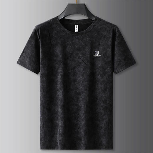 【棉质】【DG】大依优型大码泼墨做旧复古短袖T恤男士加大码薄款打底衫半袖衫上衣 商品图2
