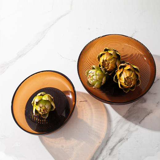 【多种规格可选】娜家现代简约创意拼色玻璃果盘 商品图0