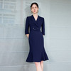 IWY/春装新款职业连衣裙女时尚通勤西装裙气质百搭藏青色工作服Q1272 商品缩略图2