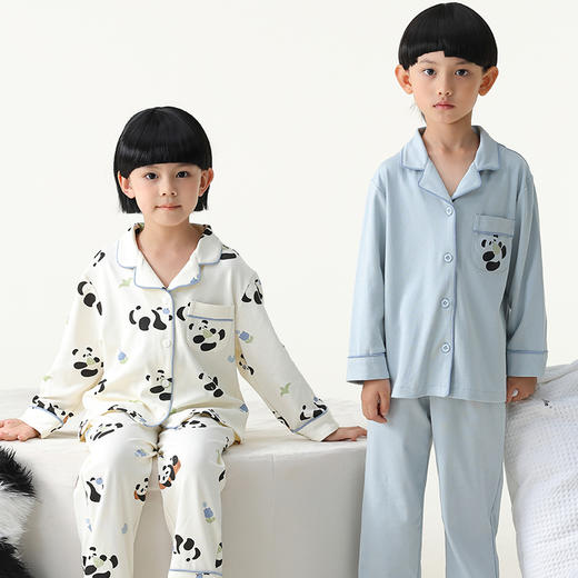 【专柜大牌品质】儿童春秋全棉睡衣 中大童翻领纯棉家居服套装 商品图2