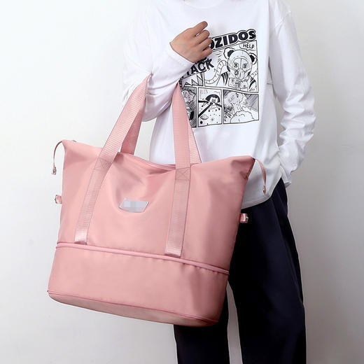 折叠轻便出差旅行包女短途收纳行李包手提大容量运动健身包 商品图0