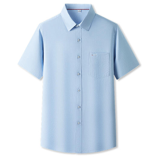 【100%棉】【DKP】大依优型大码短袖衬衫加肥加大衬衣夏季休闲小格子上衣胖子宽松大号 商品图4