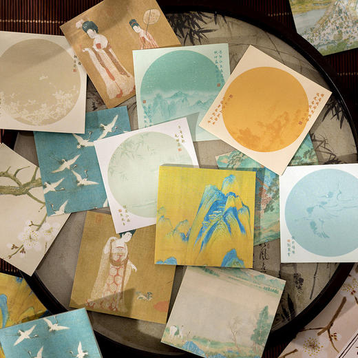 江山如画系列名画便利贴 瑞鹤图千里江山图国风中国风古风学生留言手帐便签贴 商品图1