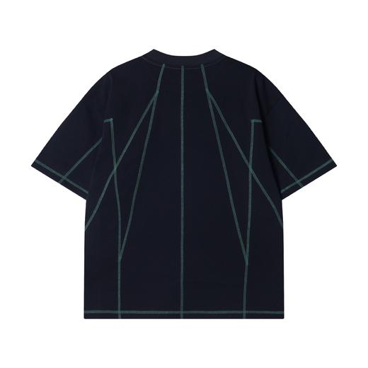 T2686夏季新款高级感韩版缝线撞色圆领短袖T恤百搭潮流宽松情侣上衣 商品图5