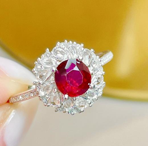 1ct刻面红宝石戒指 商品图0