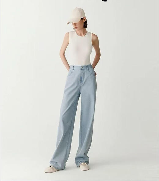 【3月10日 下午13:30 秒杀】返场小禾 浅蓝 直筒 阔腿裤 薄款水洗牛仔裤 商品图2