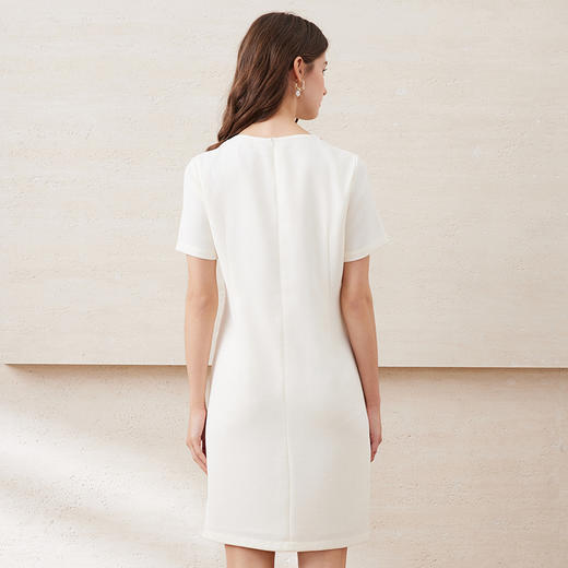 【重工纯手工贝壳钉珠】EITIE爱特爱高级挺阔有型小香风珠光连衣裙夏新款B2507652 商品图5