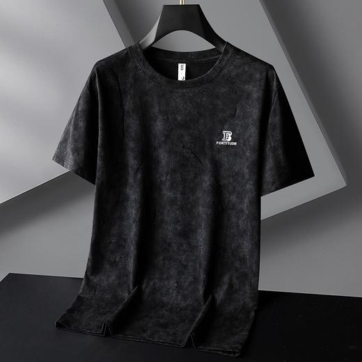 【棉质】【DG】大依优型大码泼墨做旧复古短袖T恤男士加大码薄款打底衫半袖衫上衣 商品图1