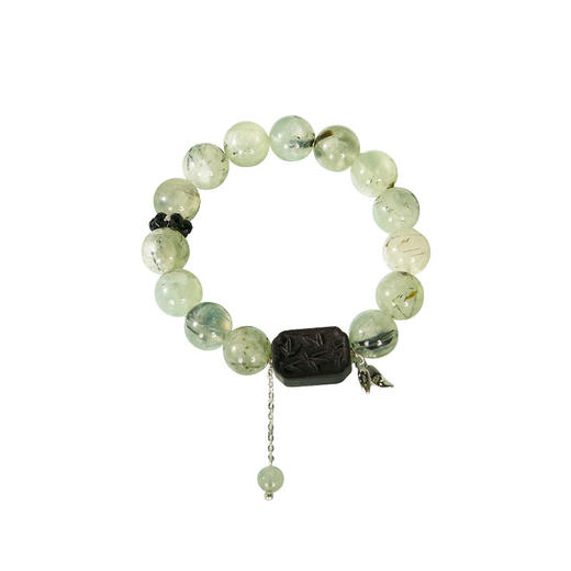 大英博物馆 东方梦境系列 竹夜清风葡萄石 黑檀木 手链 商品图4