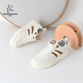 经典鲨2025年春季新品男士韩版时尚拼色平底系带小白鞋休闲鞋KF11-513011