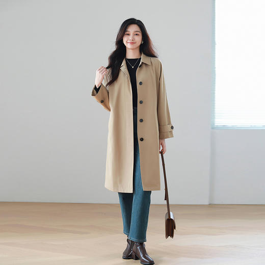 火桐hooton 露珠系列 2025新款丝羊毛精纺长款风衣ZB7010 商品图5