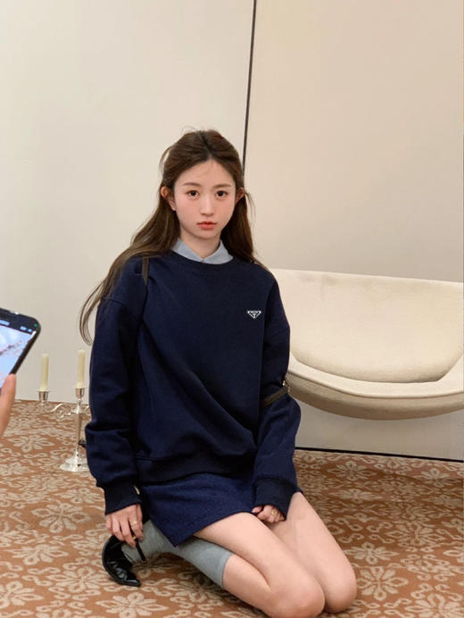 PA藏蓝三角铁牌圆领卫衣 商品图1