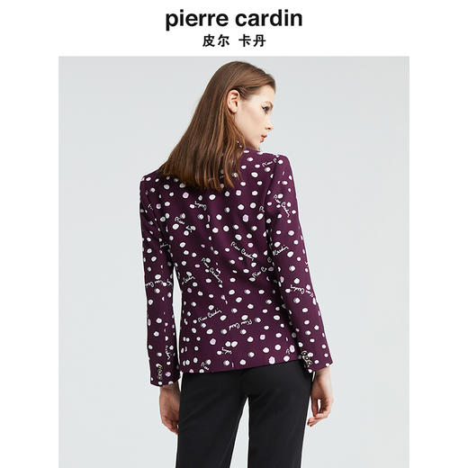 皮尔卡丹女装时尚干练LOGO印花修身西服外套P4339U4975Z3 商品图2