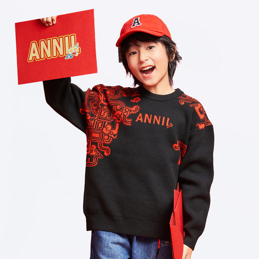 男童圆领长袖针织衫春季新款安奈儿童装EB514007 商品图2