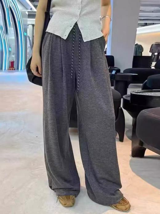 七夕福利-NO退【春秋】糯叽叽-花色绳压褶宽版显瘦直筒裤阔腿裤79198-喜出 商品图8