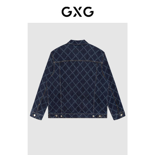 GXG男装秋季热卖牛仔夹克翻领时尚休闲满身印花外套男 商品图1
