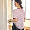 OLrain欧芮儿复古红色条纹撞色短袖T恤女春季2025年新款休闲上衣 商品缩略图3