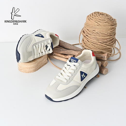 经典鲨2025年春季新品韩版男士拼色平底系带休闲鞋KF18-513011 商品图1